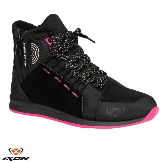 Ghete moto Urban femei All Season Ixon model Freaky WP LS culoare: negru/fuchsia (roz) (100% waterproof) - Negru/fuchsia (roz) , 40