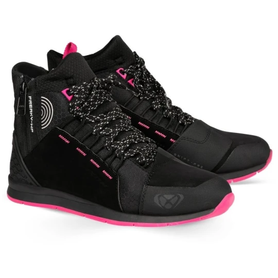 Ghete moto Urban femei All Season Ixon model Freaky WP LS culoare: negru/fuchsia (roz) (100% waterproof) - Negru/fuchsia (roz) , 41