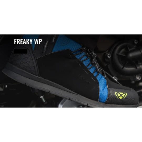 Ghete moto Urban barbati All Season Ixon model Freaky WP MS culoare: negru/albastru/galben (100% waterproof) - Negru/albastru/galben , 40