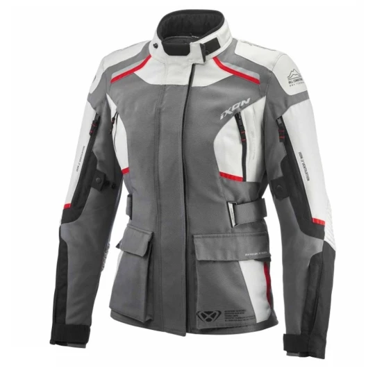Geaca (jacheta) motociclete femei Touring/Adventure Ixon All season model Midgard LS culoare: gri/negru/rosu - Gri/negru/rosu , XXL