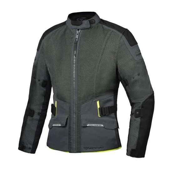 Geaca (jacheta) motociclete barbati Touring/Adventure Ixon vara model M-Njord MS culoare: verde/negru/galben - Verde/negru/galben , XXXL