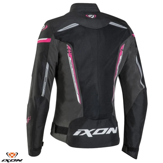 Geaca (jacheta) motociclete femei Racing/Roadster Ixon vara model Striker AIR WPL LS culoare: negru/fuchsia (roz) - Negru/fuchsia (roz) , XL