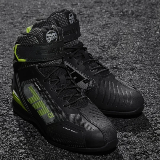 Ghete (cizme) moto Racing Unisex Seventy model SD-BR2 Veloce culoare: negru/galben fluor - Negru/galben fluor , 48