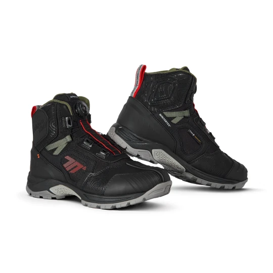 Ghete (cizme) moto Adventure (Touring) Unisex Seventy model SD-BA7 Stelvio culoare: negru/rosu/verde - Negru/rosu/verde , 43