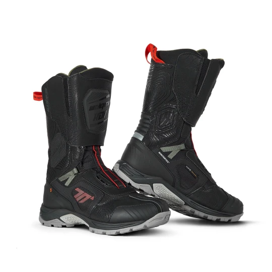 Ghete (cizme) moto Adventure (Touring) Unisex Seventy model SD-BA6 Stelvio culoare: negru/rosu/verde - Negru/rosu/verde , 49