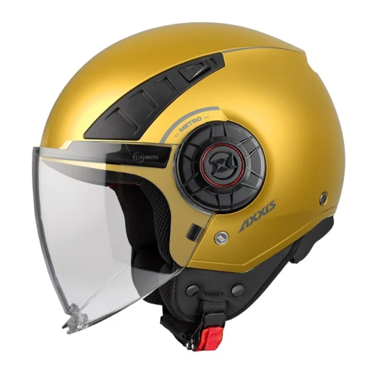 Casca Axxis model Metro S A3 galben mat (open face) - omologare noua ECE 22.06 - tip viziera: MT-V-26B - Galben mat , S (55/56cm)