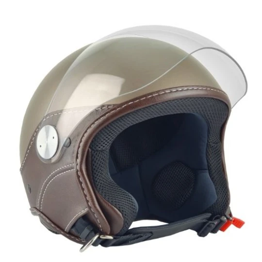 Casca open face (demi-jet) Max Helmets model DJ06 LS Vision (V2B) culoare: maro mat (MGO) - 100% MADE IN ITALY - Maro mat , L1 (59cm)