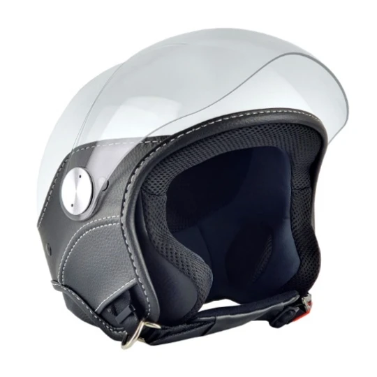 Casca open face (demi-jet) Max Helmets model DJ06 LS Vision (V2B) culoare: alb lucios (000) - 100% MADE IN ITALY - Alb lucios , M (57/58cm)