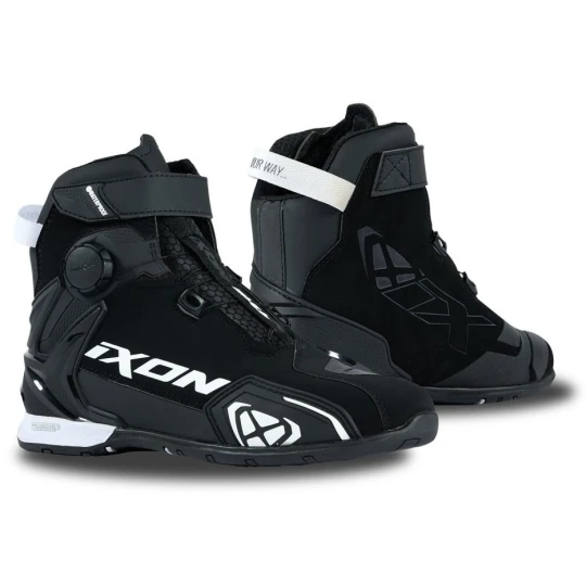 Ghete moto Roadster barbati All Season Ixon model Bull 2 WP MS culoare: negru/alb (100% waterproof) - Negru/alb , 40