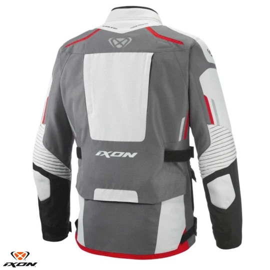 Geaca (jacheta) motociclete barbati Touring/Adventure Ixon All season model Midgard MS culoare: gri/negru/rosu - Gri/negru/rosu , XXXL
