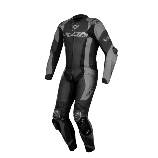 Costum (combinezon) motociclete barbati piele Ixon vara model Vortex 3 MS culoare: negru - Negru , L
