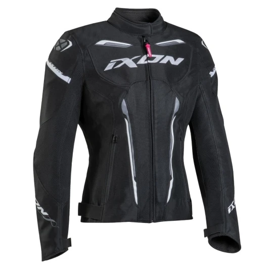 Geaca (jacheta) motociclete femei Racing/Roadster Ixon vara model Striker AIR WPL LS culoare: negru/alb - Negru/alb , XXXL
