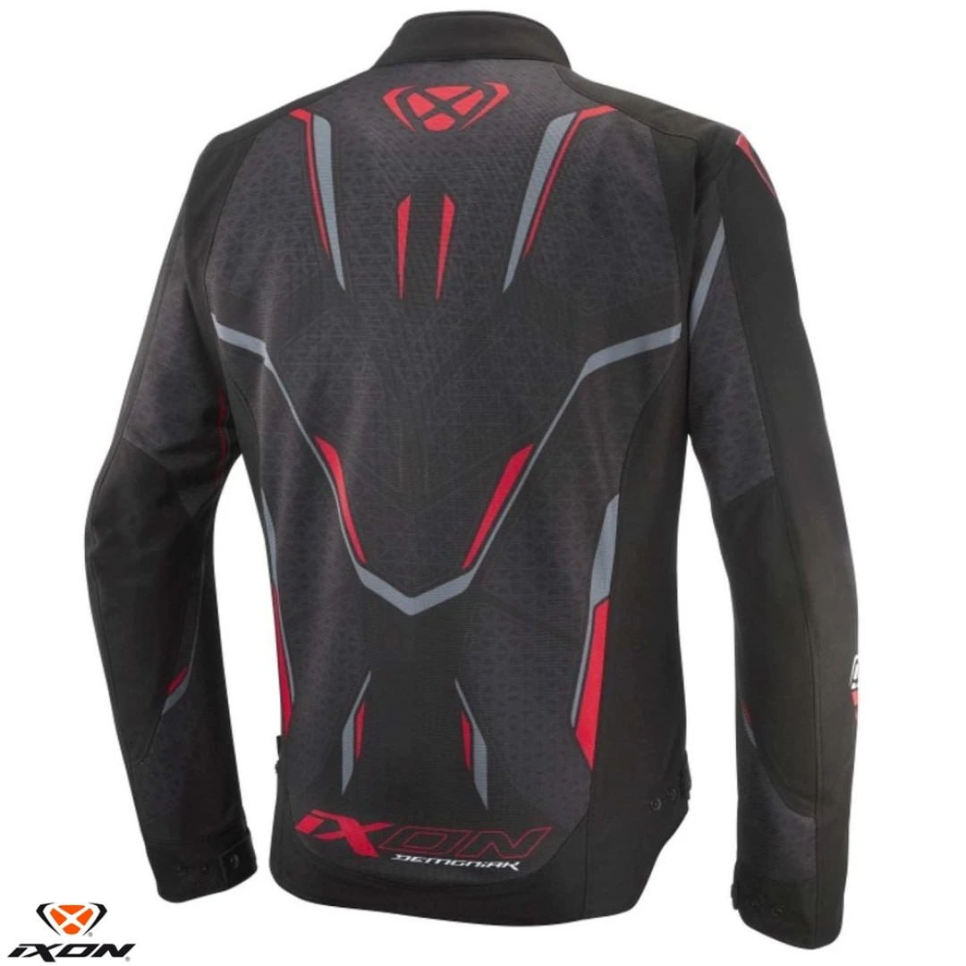 Geaca (jacheta) motociclete barbati Racing/Roadster Ixon vara model Demoniak MS culoare: negru/rosu - Negru/rosu , XXXL Geaca (jacheta) motociclete barbati Racing/Roadster Ixon vara model Demoniak MS culoare: negru/rosu - Negru/rosu , XXXL