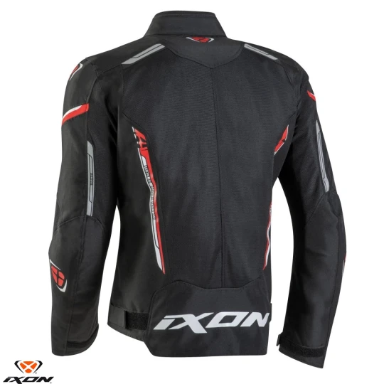 Geaca (jacheta) motociclete barbati Racing/Roadster Ixon vara model Striker AIR WP MS culoare: negru/rosu/alb - Negru/rosu/alb , XXXL