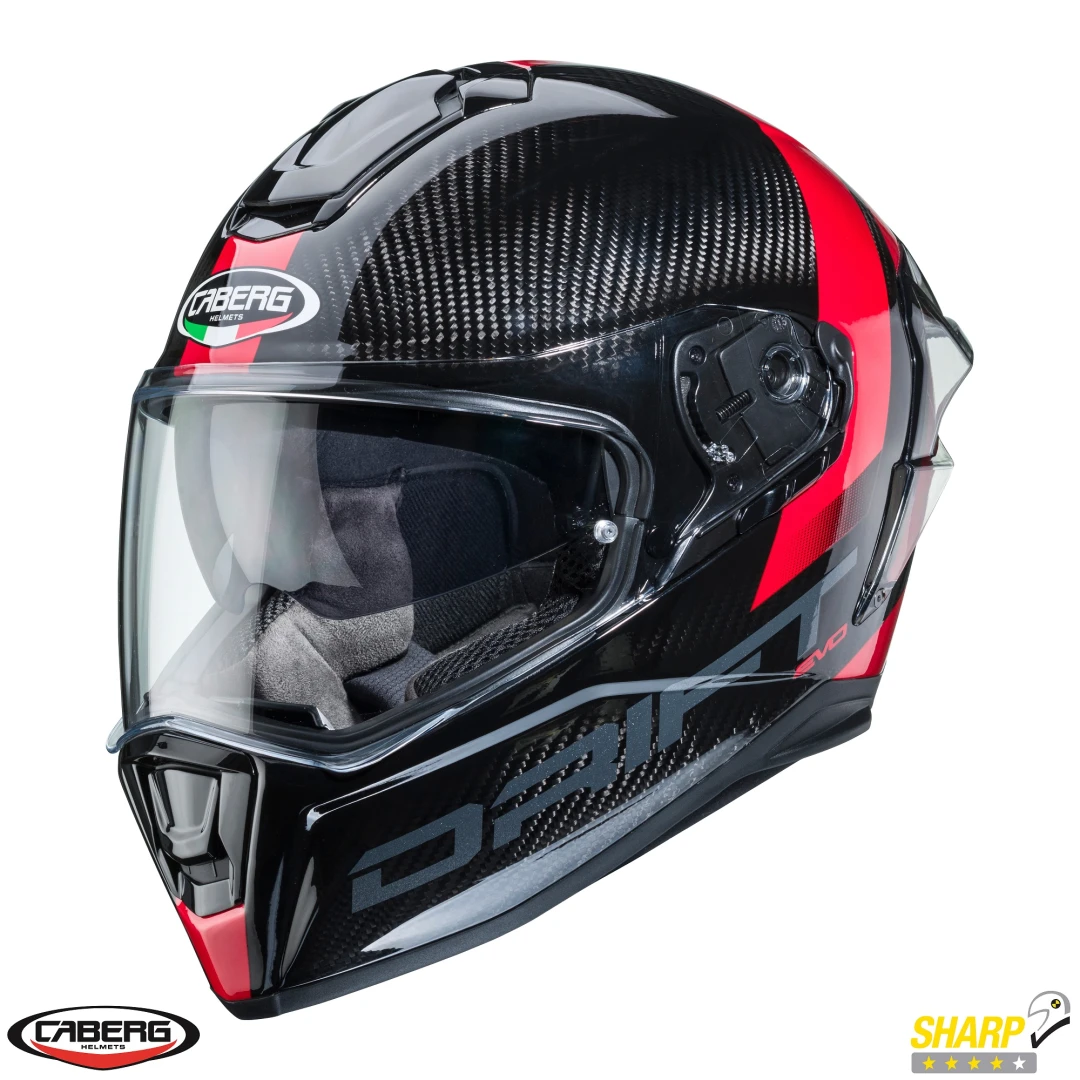 Casca integrala Caberg model Drift Evo Carbon Sonic K2 antracit/rosu lucios Pinlock ready - lentila Pinlock inclusa - 100% carbon - Antracit/rosu lucios , S (55/56cm) Casca integrala Caberg model Drift Evo Carbon Sonic K2 antracit/rosu lucios Pinlock ready - lentila Pinlock inclusa - 100% carbon - Antracit/rosu lucios , S (55/56cm)