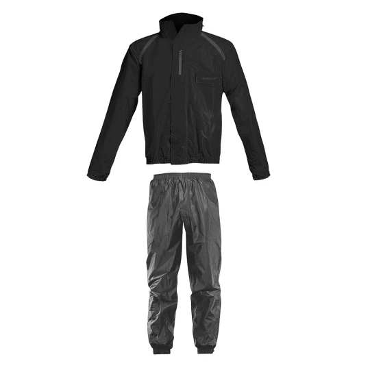 Costum moto ploaie (geaca+pantaloni) Seventy model SD-S1 culoare: negru (montare peste echipament) - Negru , M