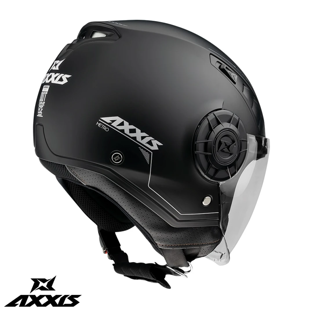 Casca Axxis model Metro A1 negru lucios (open face) - tip viziera: MT-V-26B - Negru lucios , XS (53/54cm) Casca Axxis model Metro A1 negru lucios (open face) - tip viziera: MT-V-26B - Negru lucios , XS (53/54cm)