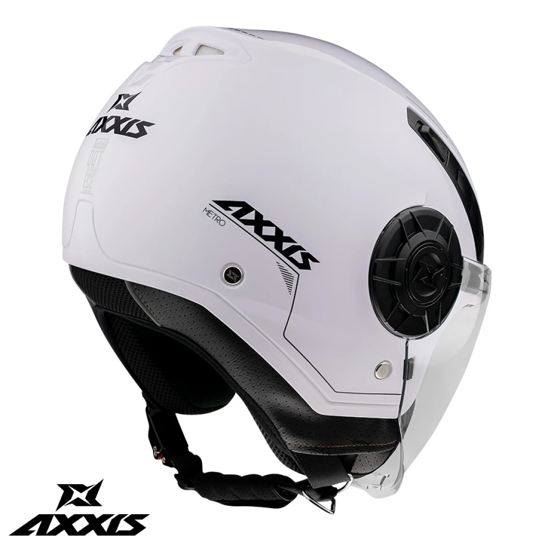 Casca Axxis model Metro A0 alb lucios (open face) - tip viziera: MT-V-26B - Alb lucios , S (55/56cm) Casca Axxis model Metro A0 alb lucios (open face) - tip viziera: MT-V-26B - Alb lucios , S (55/56cm)