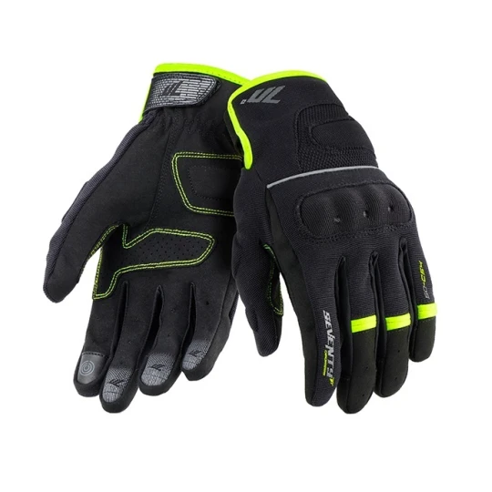 Manusi barbati Urban vara Seventy model SD-C54 negru/galben - degete tactile - Negru/galben fluor , M (8 cm)