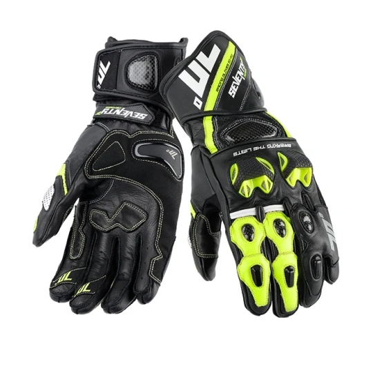 Manusi barbati racing vara Seventy model SD-R12 negru/galben - Negru/galben , XXL (11 cm)