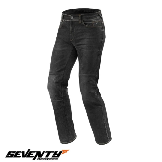 Blugi (jeans) moto barbati Seventy model SD-PJ2 tip Regular fit culoare: negru (cu insertii Aramid Kevlar) - Negru , XXL
