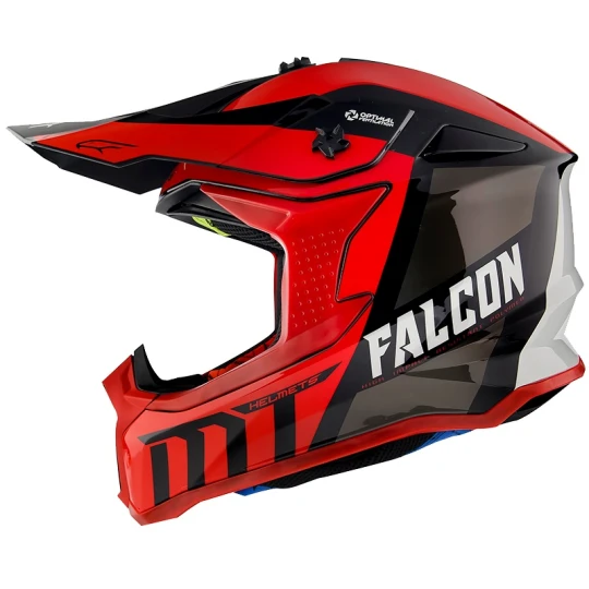 Casca off road MT Falcon Warrior C5 rosu lucios - Rosu lucios , M (57/58cm)