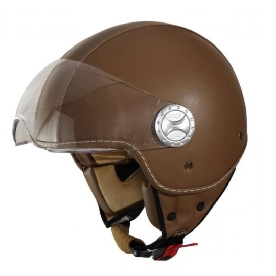 Casca open face motociclete Unik Racing model CJ-06 piele ecologica maro - Maro , XS (53/54cm)