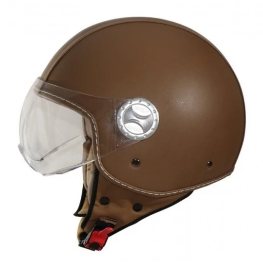 Casca open face motociclete Unik Racing model CJ-06 piele ecologica maro - Maro , L (59/60cm)