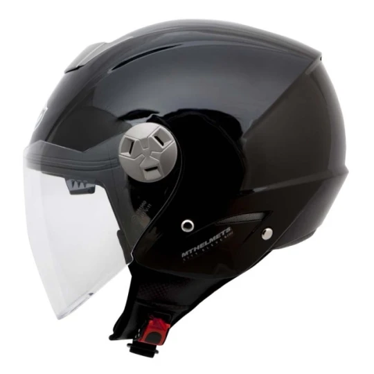 Casca open face motociclete MT City Eleven SV negru lucios (ochelari soare integrati) - Negru lucios , XL (61/62cm)