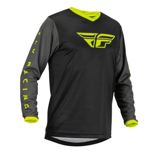 Tricou (bluza) cross-enduro Fly Racing model F-16 culoare: negru/galben fluor - Negru/galben fluor , S