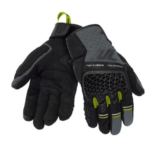 Manusi barbati Naked/Adventure vara Seventy model SD-N60 Two Stroke culoare: negru/gri/galben fluor - degete tactile - Negru/gri/galben gluor , XXL (11 cm)