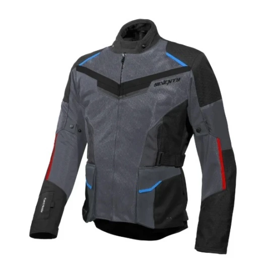Geaca (jacheta) motociclete barbati Touring Seventy vara model SD-JT70 Atacama culoare: gri/albastru/rosu - Gri/albastru/rosu , XXXL
