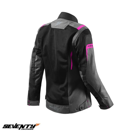 Geaca (jacheta) motociclete femei Touring Seventy vara model SD-JT68 Sahara culoare: gri/fuchsia (roz) - Gri/fuchsia (roz) , XS