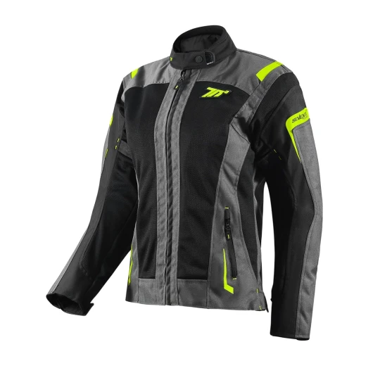 Geaca (jacheta) motociclete femei Touring Seventy vara model SD-JT68 Sahara culoare: gri/galben fluor - Gri/galben fluor , XL