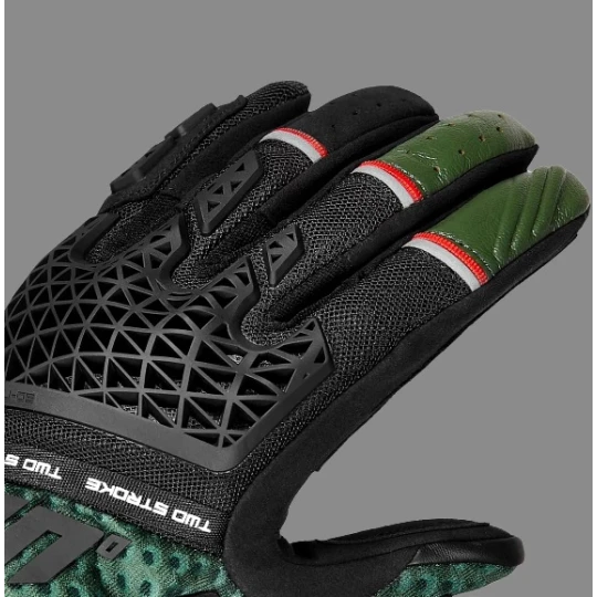 Manusi barbati Naked/Adventure vara Seventy model SD-N60 Two Stroke culoare: negru/verde/rosu - degete tactile - Negru/verde/rosu , M (8 cm)