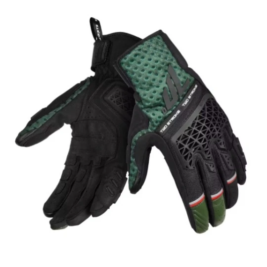 Manusi barbati Naked/Adventure vara Seventy model SD-N60 Two Stroke culoare: negru/verde/rosu - degete tactile - Negru/verde/rosu , XXL (11 cm)