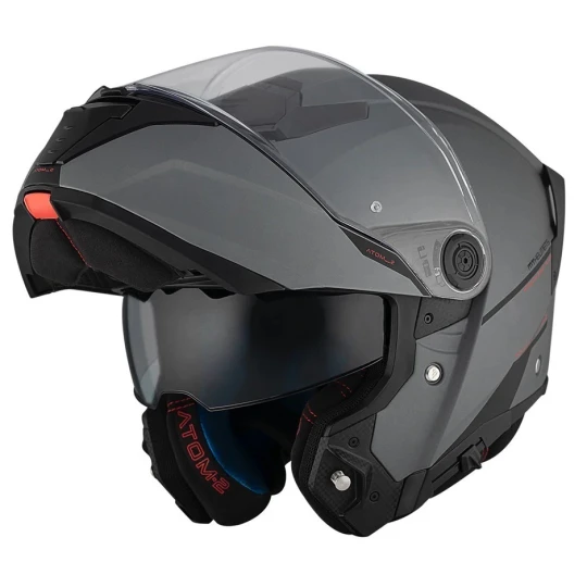 Casca modulabila MT Atom 2 SV A2 titanium mat (ochelari soare integrati) Pinlock Ready - tip viziera: MT-V-35 - Titanium mat , XS (53/54cm)