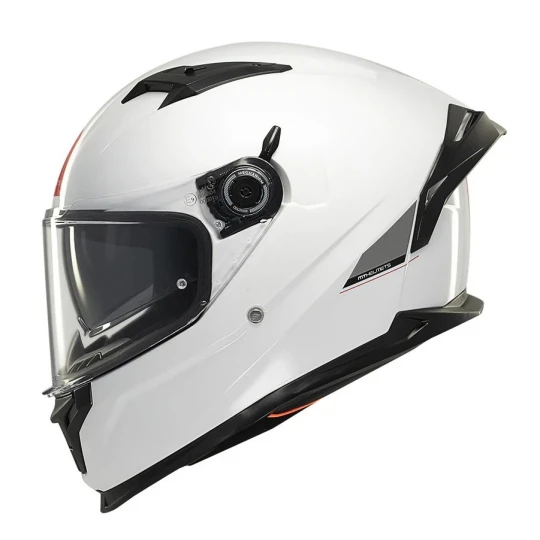 Casca integrala MT Braker SV A0 alb lucios (ochelari soare integrati) - tip viziera: MT-V-28B - DKS435 - punctaj maxim SHARP Test - 5 stele - Alb lucios , L (59/60cm)