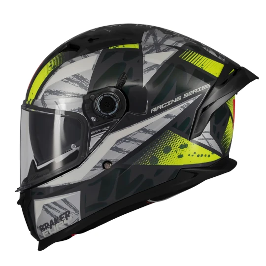 Casca integrala MT Braker SV Fury C6 gri/galben lucios (ochelari soare integrati) - tip viziera: MT-V-28B - DKS435 - punctaj maxim SHARP Test - 5 stele - Gri/galben lucios , XL (61/62cm)