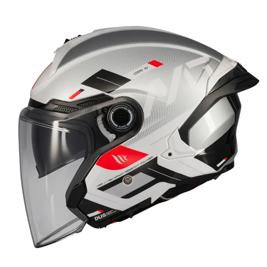 Casca open face motociclete MT Cosmo SV Silence A2 gri lucios (ochelari soare integrati) - tip viziera: MT-V-37 - Gri lucios , XL (61/62cm)
