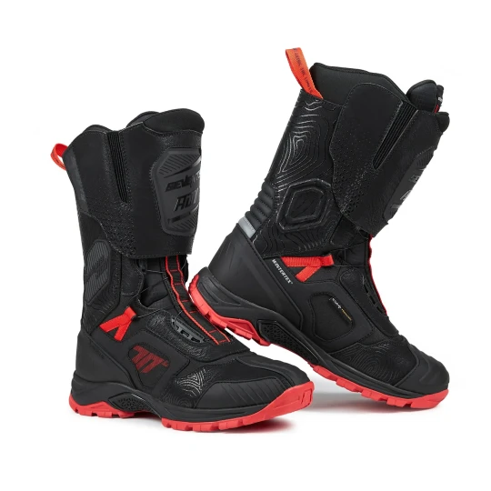 Ghete (cizme) moto Adventure (Touring) Unisex Seventy model SD-BA6 Stelvio culoare: negru/rosu - Negru/rosu , 45
