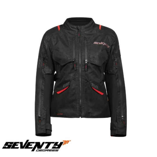 Geaca (jacheta) motociclete barbati ADV/Touring Seventy all season/iarna model SD-JT67 Tanami culoare: negru/rosu - Negru/rosu , M