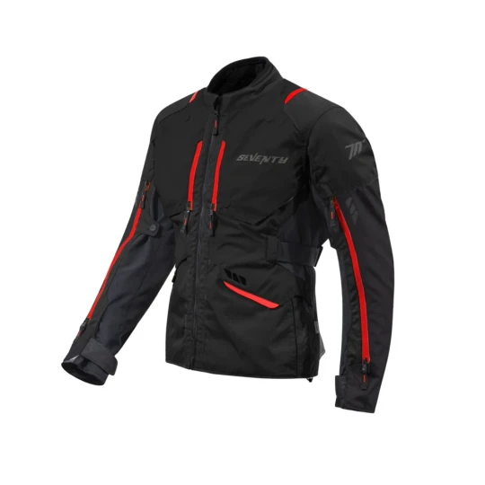 Geaca (jacheta) motociclete barbati ADV/Touring Seventy all season/iarna model SD-JT67 Tanami culoare: negru/rosu - Negru/rosu , L