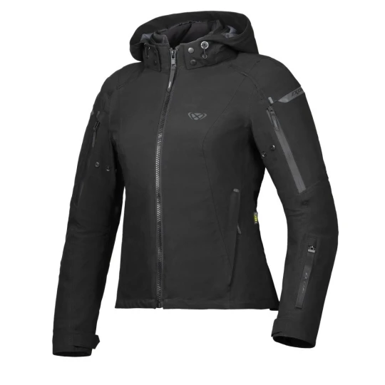 Geaca (jacheta) motociclete femei Touring/Adventure/Urban Ixon All season model Burning LS culoare: negru (geaca laminata; waterproof si pe exterior) - Negru , XS