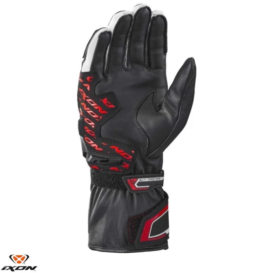 Manusi barbati Racing vara piele Ixon model Thund MS culoare: negru/rosu/alb - degete tactile - Negru/rosu/alb , 3XL (13/14)