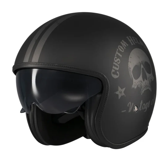 Casca Axxis model Hornet S SV Vintageclub B1 negru mat (ochelari soare integrati) - omologare noua ECE 22.06 - Negru mat , XL (61/62cm)