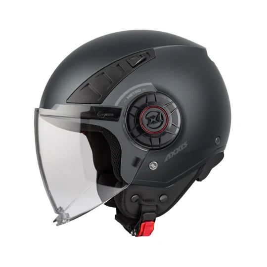 Casca Axxis model Metro S V2 A2 titanium mat (open face) - omologare noua ECE 22.06 - tip  viziera: MT-V-26B - Titanium mat , XL (61/62cm)