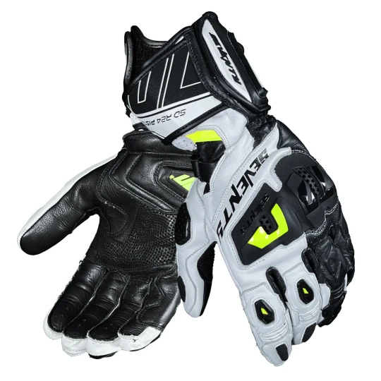 Manusi barbati Racing vara Seventy model SD-R24 Pista negru/alb/galben fluor - Negru/alb/galben fluor , XXL (11 cm)