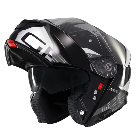 Casca modulabila MT Genesis SV Atempo B2 negru/gri lucios Pinlock ready - omologare noua ECE 22.06 - tip viziera: MT-V-25 - Negru/gri lucios , L (59/60cm)