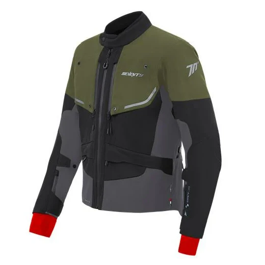 Geaca (jacheta) motociclete barbati Touring/Adventure Seventy All season model SD-JT45 Expedition culoare: verde military/negru/gri - concept modular (geaca laminata; waterproof si pe exterior) - Verde military/negru/gri , XXXL